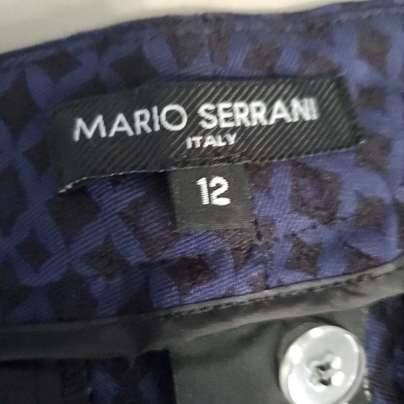 Mario Serrani Blue & Black Diamond Dress Pants, 12 - Picture 6 of 7